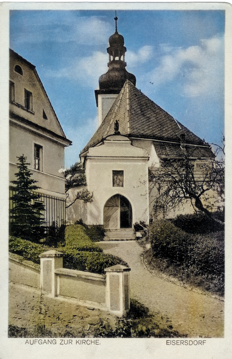 Aufgang zur Kirche koloriert