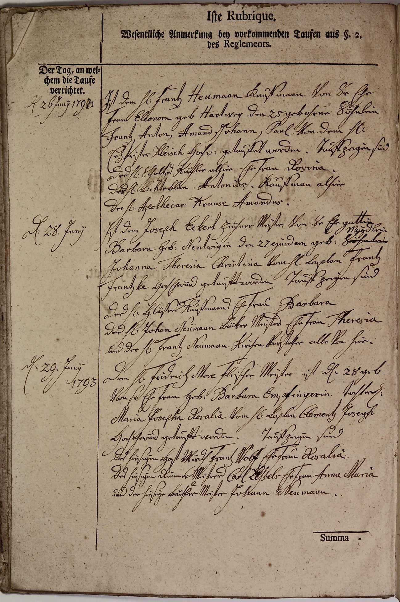 Kirchenbuch 1793 Seite 2