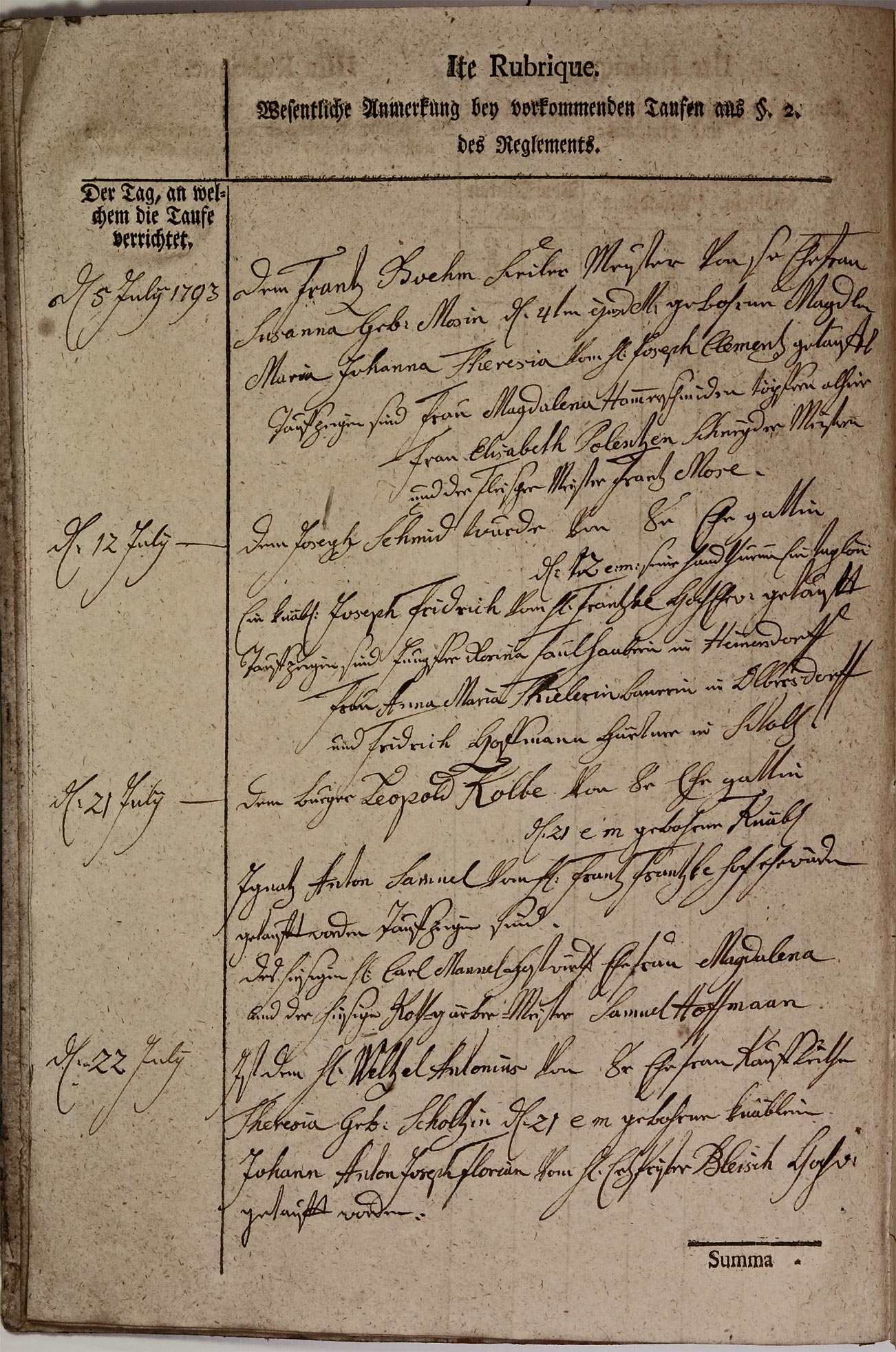 Kirchenbuch 1793 Seite 3