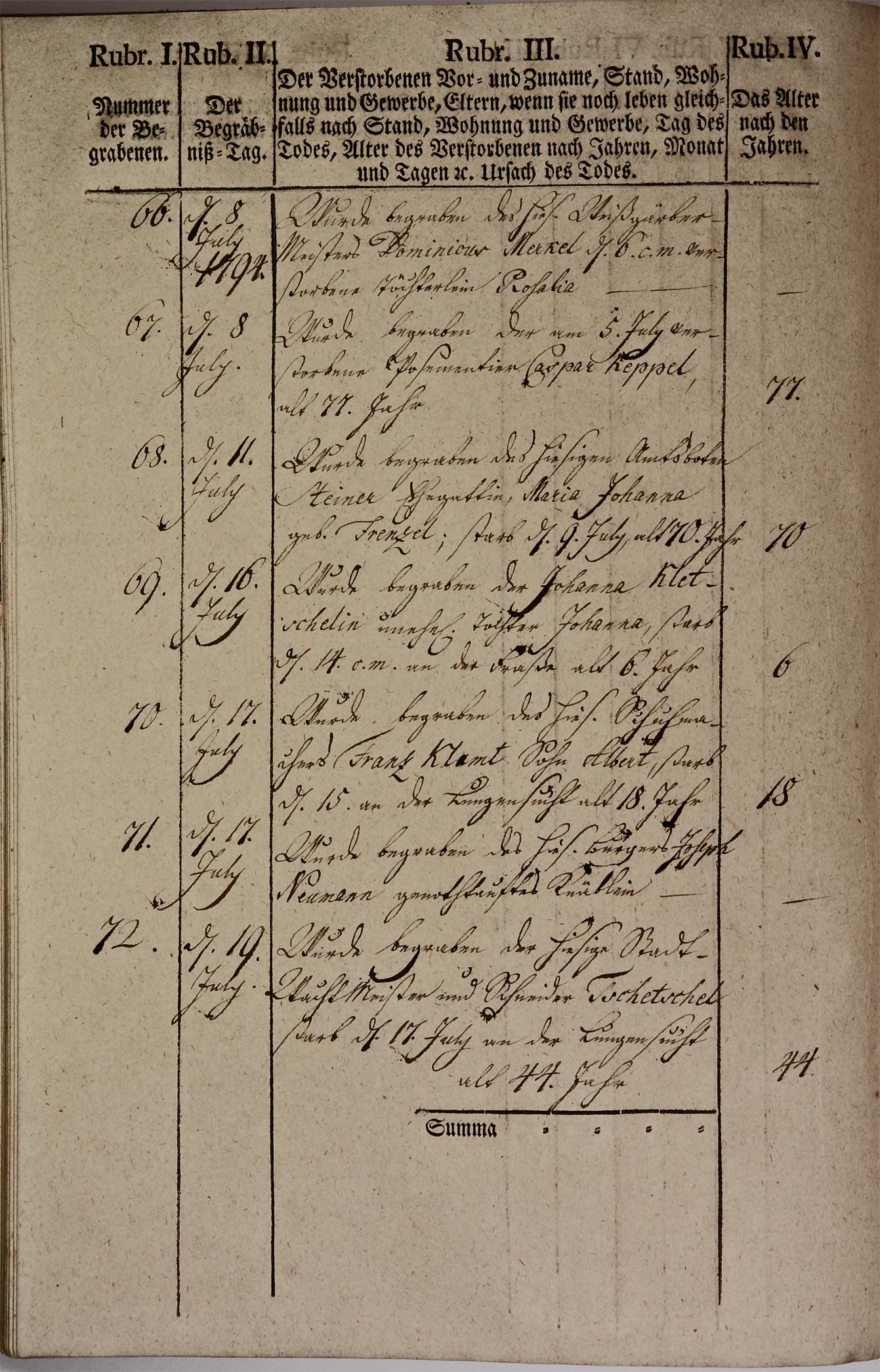 Kirchenbuch 1793 Seite 78