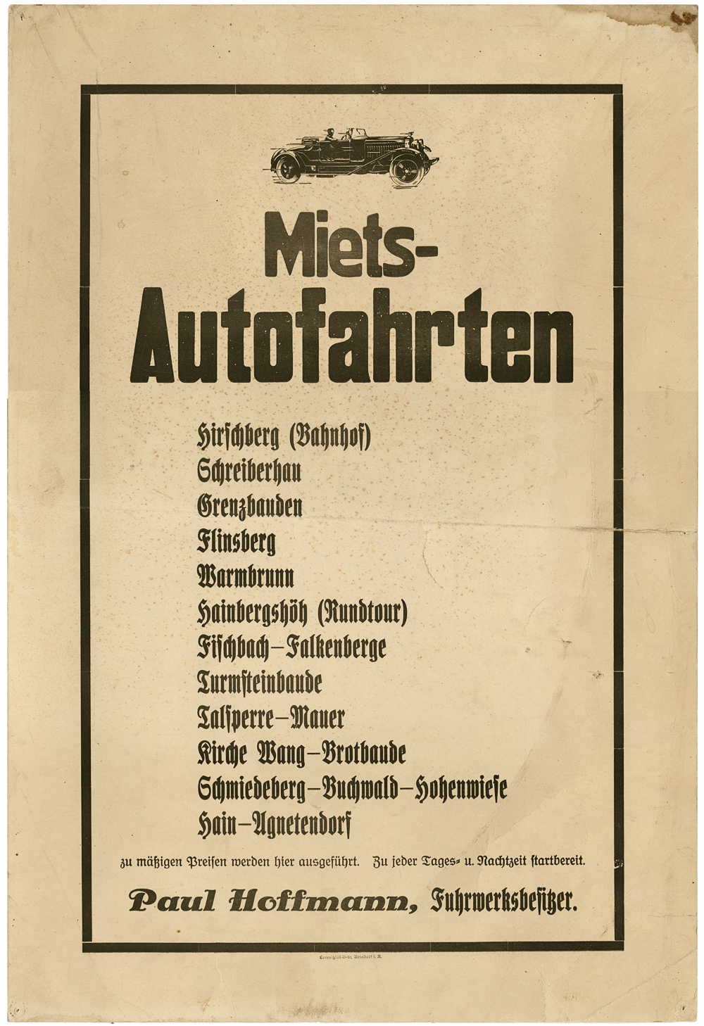 Paul Hoffmann Miets-Autofahrten